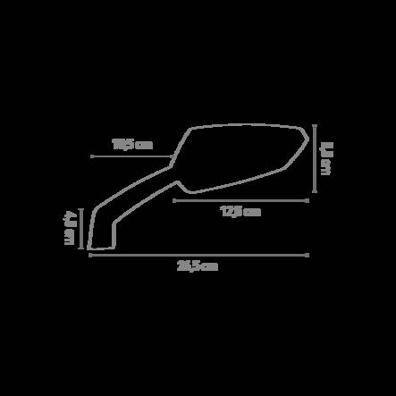 Chaft Twin peilit, musta - Moottoripyörän peilit - IN388 - 2